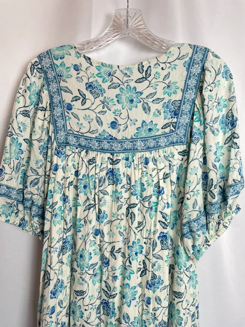 Floral Hawaiian Swing Cottagecore Peasant Grandmacore Cotton Pockets Dress XL - Picture 6 of 13